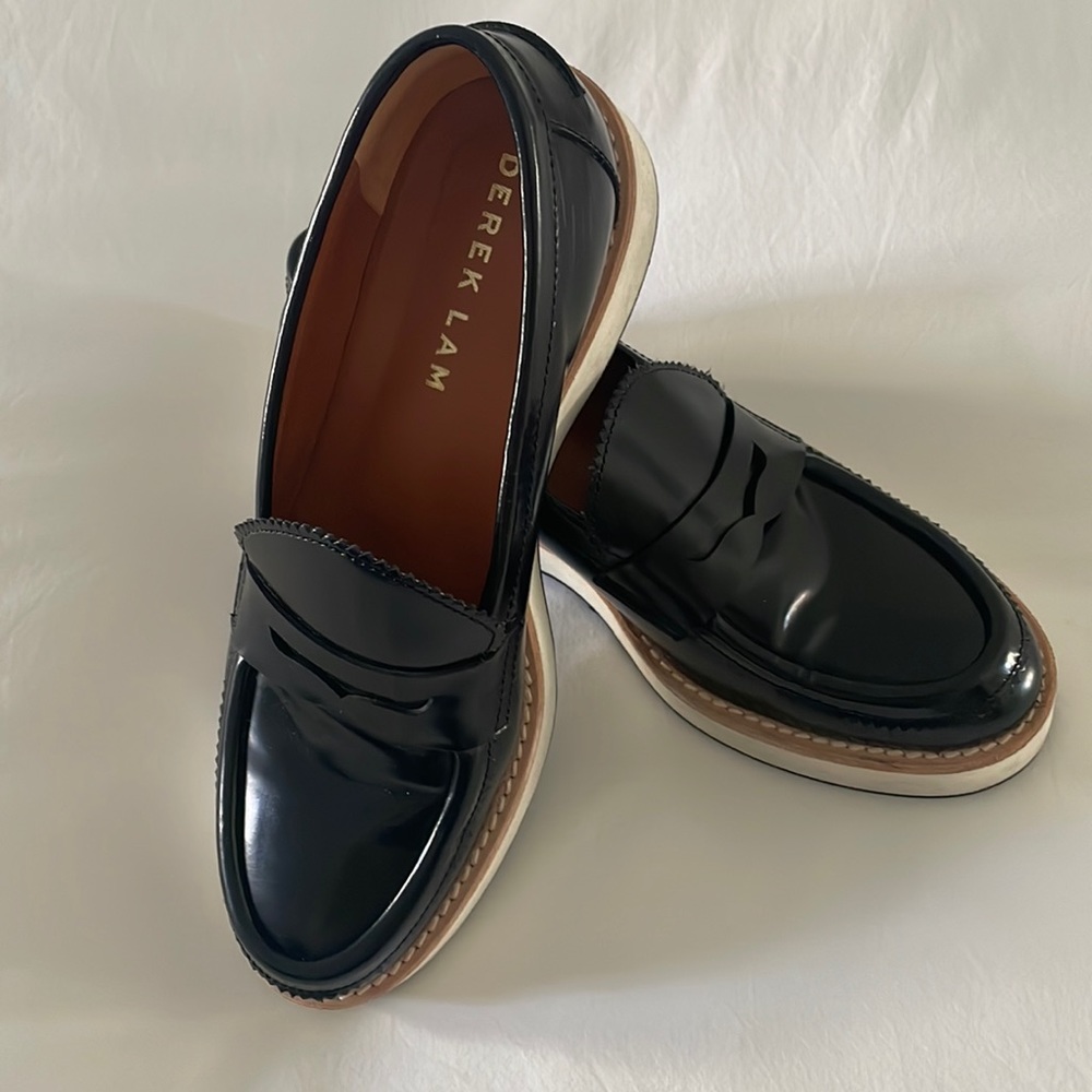 Derek Lam black loafer with white sole size 8